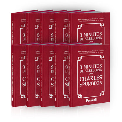 Kit 10 Devocional |  3 minutos com Charles Spurgeon | Vermelho Luxo