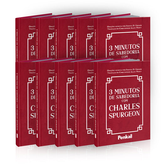 Kit 10 Devocional |  3 minutos com Charles Spurgeon | Vermelho Luxo