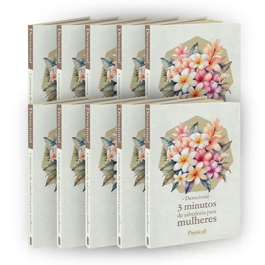 Kit 10 Devocional |  3 Minutos de Sabedoria para Mulheres | Bouquet de Rosas