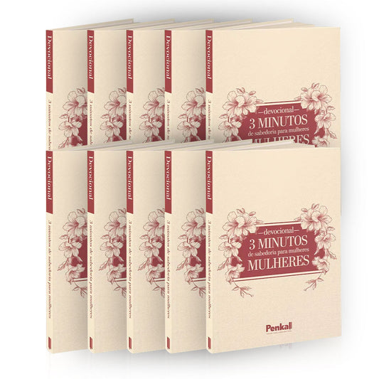 Kit 10 Devocional |  3 Minutos de Sabedoria para Mulheres | Ornamento Flores