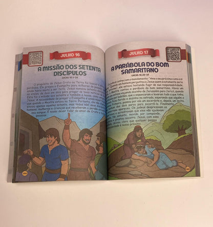 Kit 10 Livros - 365 Histórias Bíblicas | Ilustrada e Narradas
