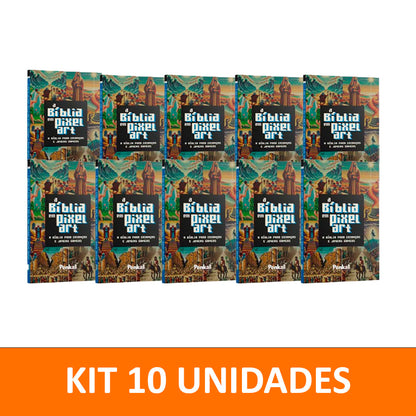 Kit 10 livros - A Bíblia Em Pixel Art | A Bíblia Para Crianças Jovens Gamers