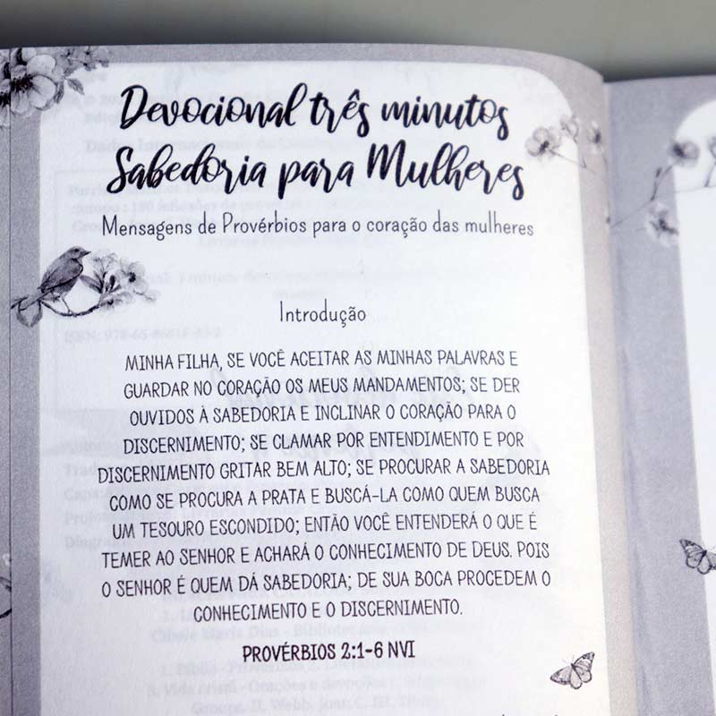 KIT 10 Unidades | Devocional 3 Minutos de Sabedoria Para Mulheres | Papel