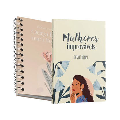 Kit 2 Livros - Coração em Paz | Diário de Oração - Bege + Devocional Mulheres Improváveis