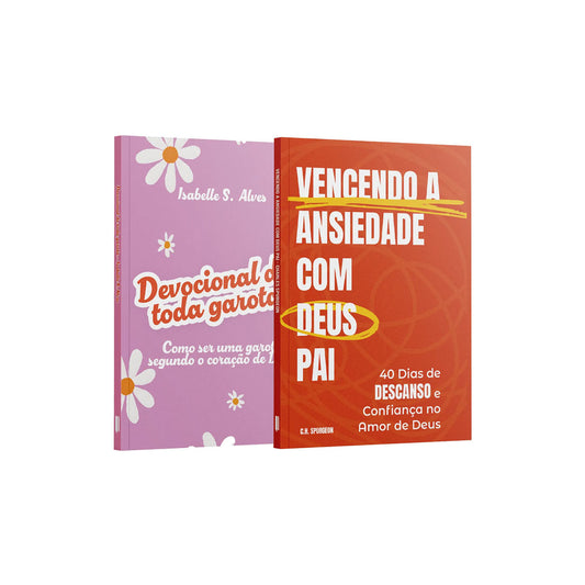 Kit 2 Livros -  Descansando na Graça - Vencendo a Ansiedade com Deus Pai + Devocional de Toda Garota Rosa Claro