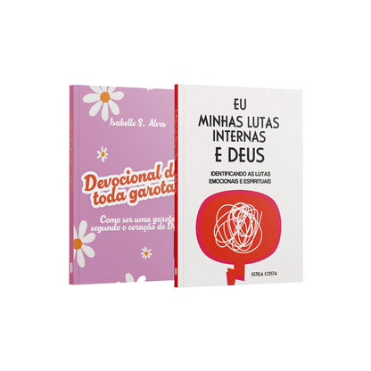 Kit 2 Livros -  Deus é a Minha Força - Eu, Minhas Lutas Internas e Deus + Devocional de Toda Garota Rosa Claro