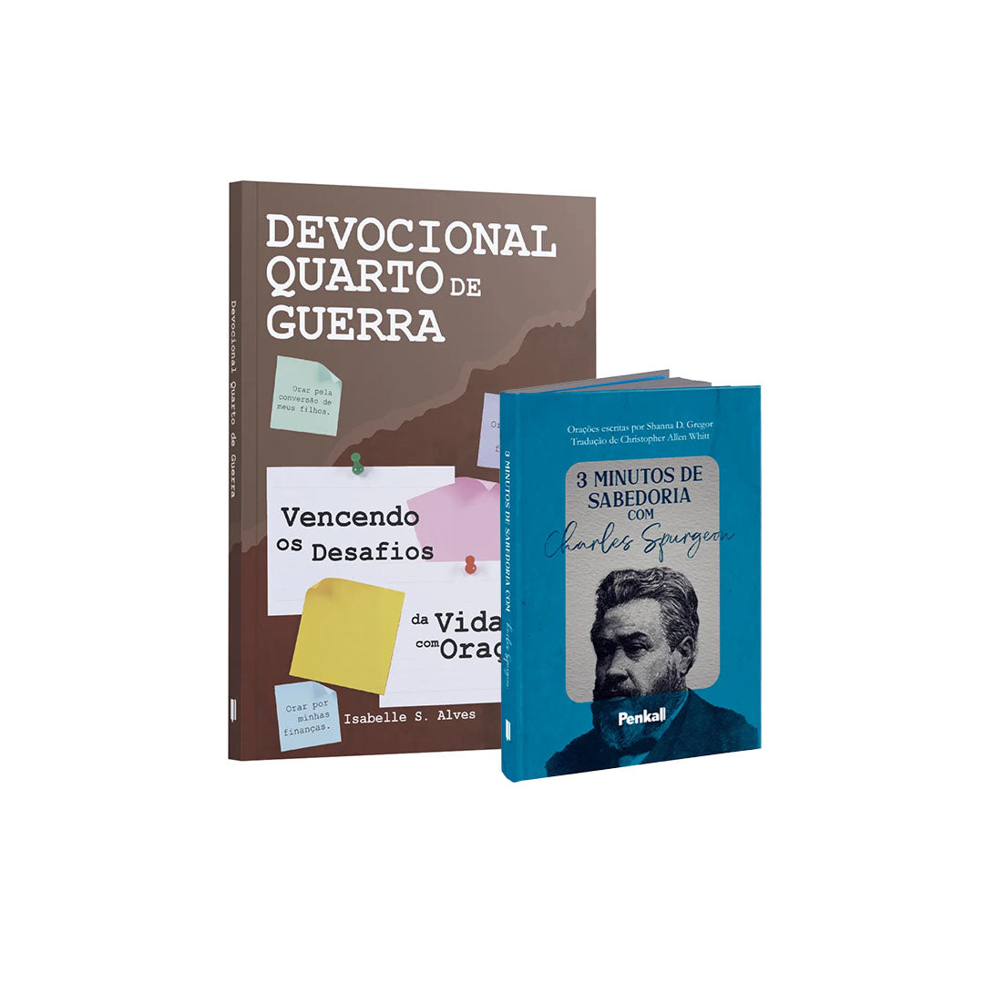 Kit 2 Livros -  Devocional com Deus Pai - Devocional Quarto de Guerra + 3 minutos com Charles Spurgeon