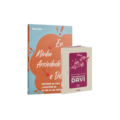 Kit 2 Livros -  Devocional com Deus Paí - Eu Minha ansiedade e Deus | Isabelle S. Alves + Tesouros de Davi  - Sakura