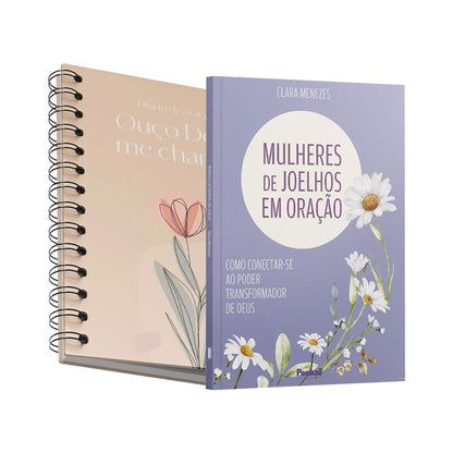 Kit 2 Livros - Promessas para Ela | Diário de Oração - Bege + Mulheres de Joelhos em Oração