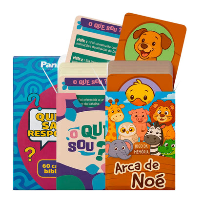 Kit 3 Jogos | Memória, Personagens e Perguntas
