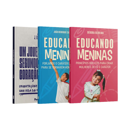 Kit 3 Livros - Criando Líderes para o Futuro | Educando Meninos + Educando Meninas + Jovem Segundo o Coração de Deus