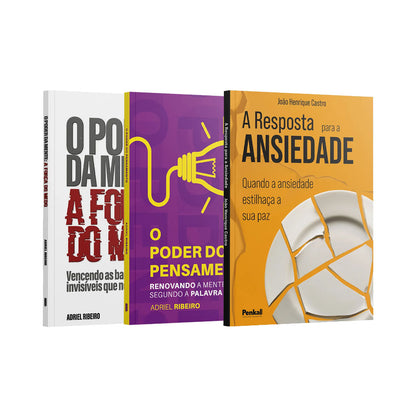 Kit 3 Livros - Mente Renovada | O Poder da Mente: A Força do Medo + O Poder do Pensamento + Resposta para a Ansiedade