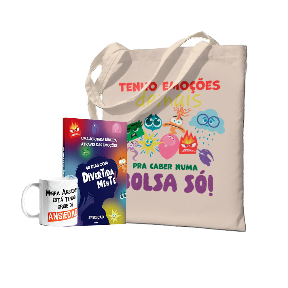 Kit 40 Dias com Divertidamente - Livro + Caneca + Ecobag