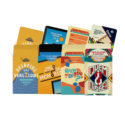 Kit 4 Jogos Bíblicos de Cartas | Unindo a Família atraves da Diversão