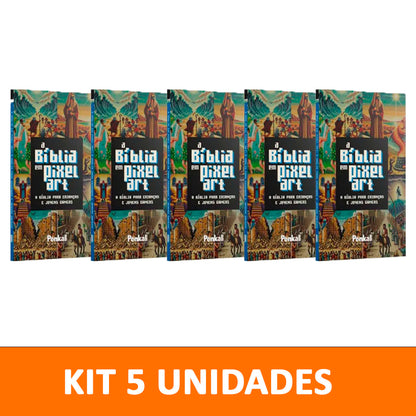 Kit 5 livros - A Bíblia Em Pixel Art | A Bíblia Para Crianças Jovens Gamers
