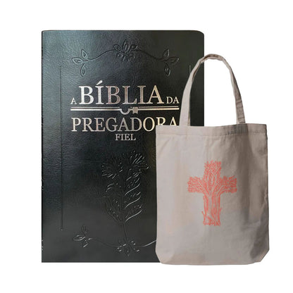 Kit Altar e Jardim |  Bíblia da pregadora Preta + Ecobag Cruz