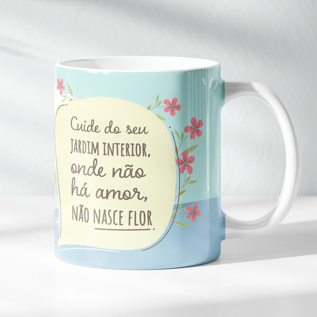 Kit Amor que Faz Florescer | Caneca - Onde não há amor, não nasce flor  + Livreto Nova Criatura