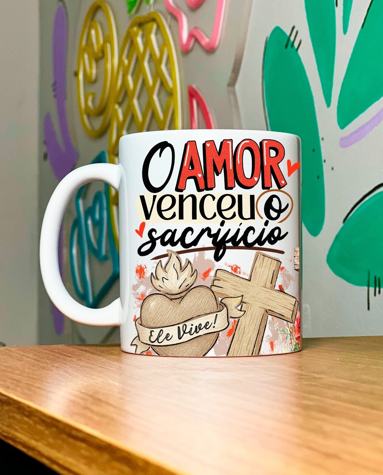 Kit Amor que Redime - Caneca - O amor Venceu o Sacrificio + Livreto Livreto Nova Criatura