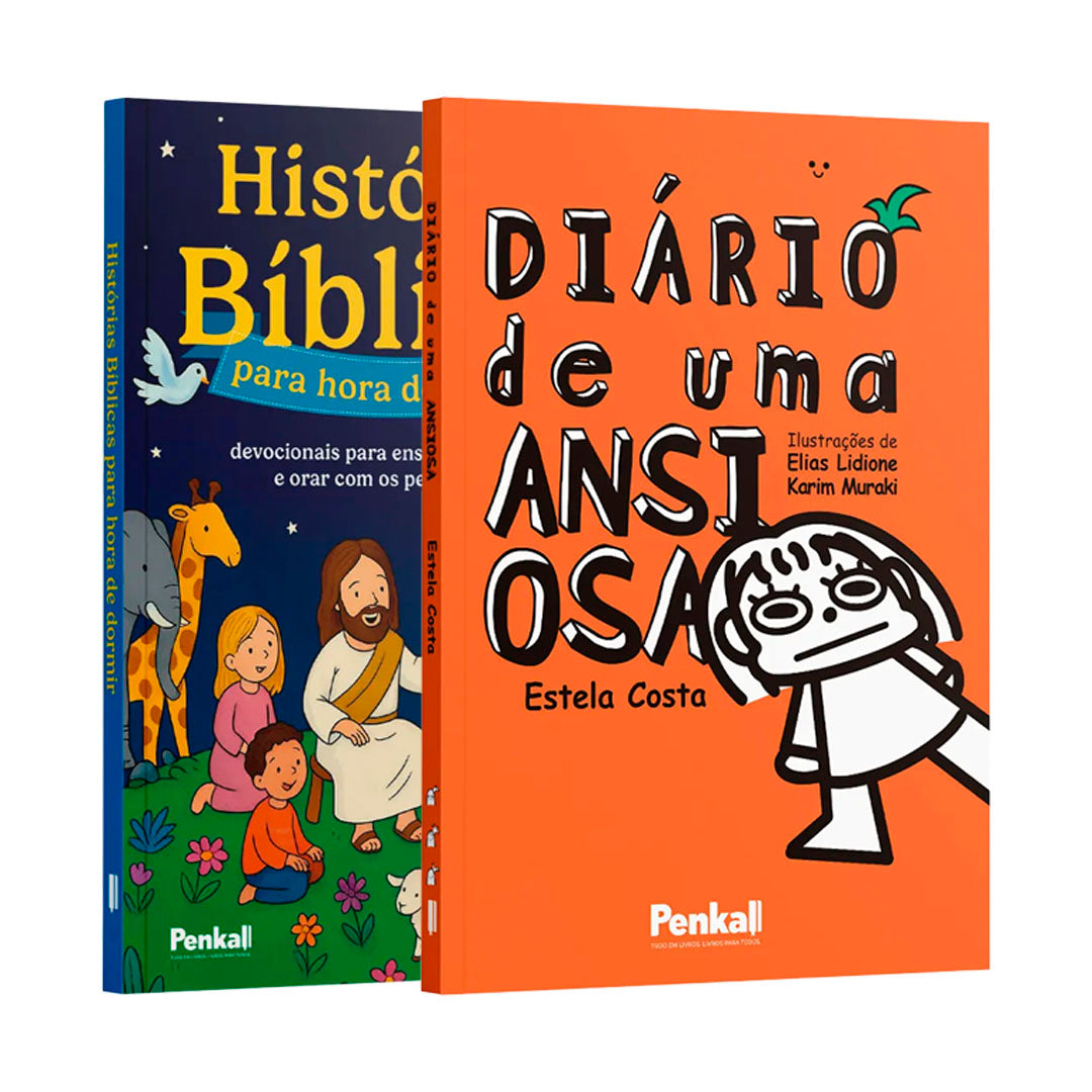 Kit Ansiedade em Orações Infantis | Histórias Bíblicas para Dormir + Diário de Uma Ansiosa