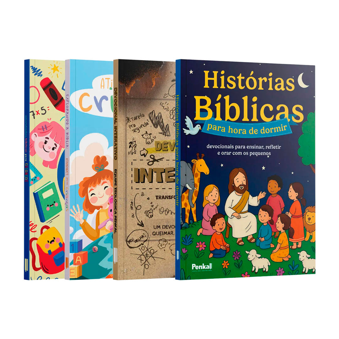Kit Aventuras Bíblicas Infantis | Atividades Bíblicas para Crianças + Dev. Interativo + Histórias Bíblicas para Dormir