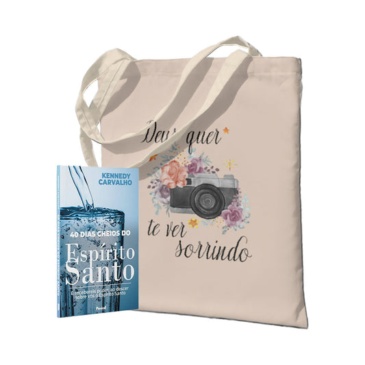 Kit Avivamento - 40 Dias Cheios do Espírito Santo + Ecobag Deus Quer Te Ver Sorrindo