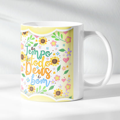 Kit Bondade que Nunca Falha | Caneca - O tempo todo Deus é bom + Livreto Nova Criatura