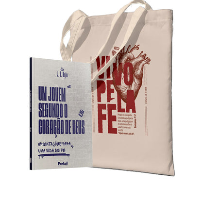 Kit Caminho de Sabedoria:  Um Jovem Segundo o Coração de Deus - J.C.+ Ecobag - Vivo pela fé