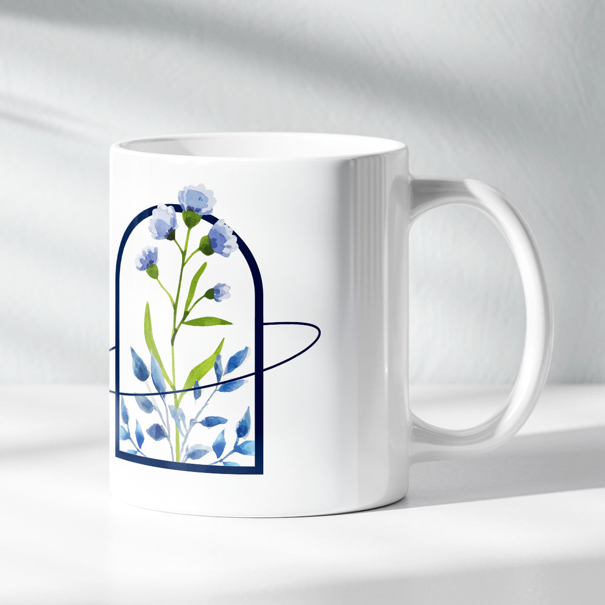 Kit Caneca Arco de Flores + Dev. 3 Min de Fé para Mulheres | Flor Branca