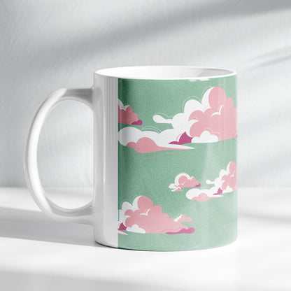 Kit Caneca Núvens Verdes + Dev. 3 Min. de Sabedoria para Mulheres | Flor Azulada