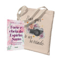 Kit Carregando a Palavra | Ecobag - Deus Quer Te Ver Sorrindo + Forte e cheia do Espírito Santo | Isabelle S. Alves
