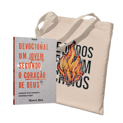 Kit Carregando a Palavra | Ecobag - E Todos Foram Cheios + Devocional Um Jovem Segundo o Coração de Deus