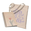 Kit Carregando a Palavra | Ecobag - Ecobag - Gratidão + Diário de Oração - Flor Aquarela Bege