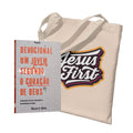 Kit Carregando a Palavra | Ecobag - Jesus First + Devocional Jovem Segundo o Coração de Deus