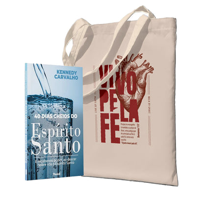 Kit Cheios da Presença: 40 Dias Cheios do Espírito Santo +Ecobag - Vivo pela fé