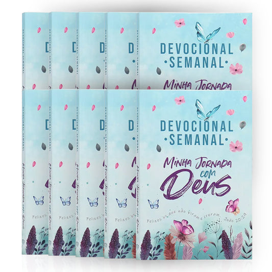 Kit com 10 - Devocional Semanal Minha Jornada com Deus | Jardim Secreto