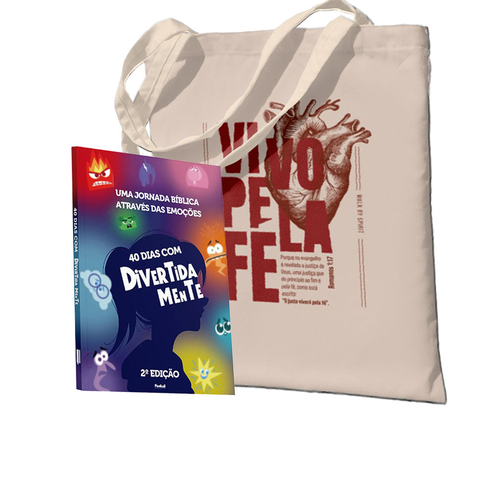 Kit Coração Renovado: Devocional | 40 Dias Com Divertidamente | +Ecobag - Vivo pela fé