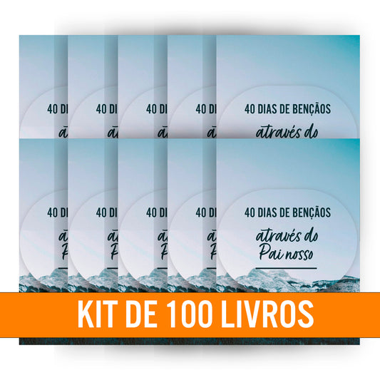 Kit de Evangelismo - 100 livros Palavras de Vida - 40 Dias de Bençãos com Pai Nosso
