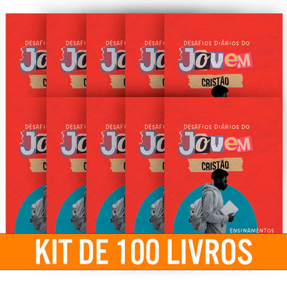 Kit de Evangelismo - 100 livros Palavras de Vida - Desafios Diários do Jovem Cristão