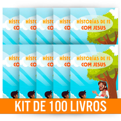 Kit de Evangelismo - 100 livros Palavras de Vida - Histórias de Fé com Jesus
