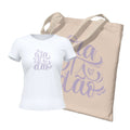 Kit Ecobag + Camiseta Feminina - Gratidão | Branca
