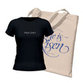 Kit Ecobag + Camiseta Feminina - True Love | Preta