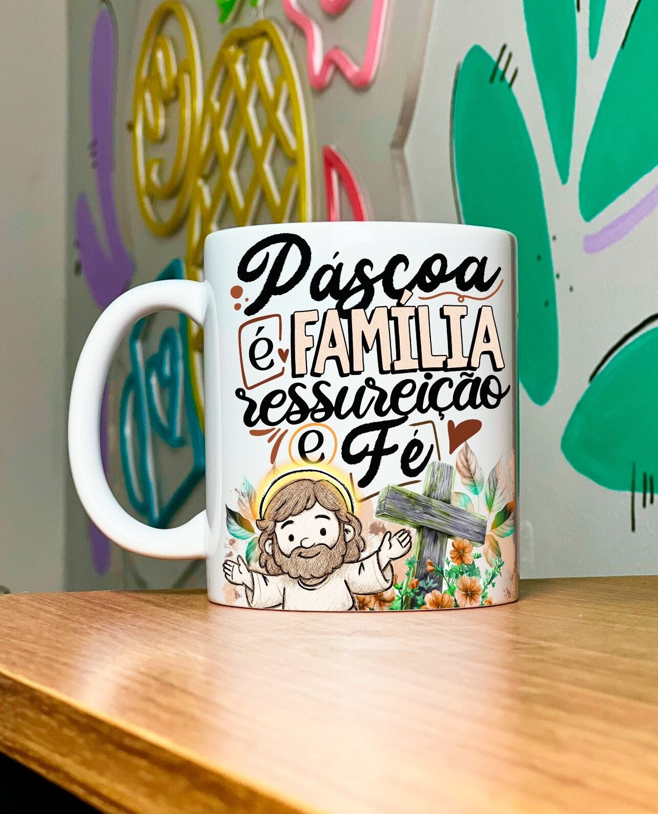 Kit Essência da Páscoa - Caneca - Páscoa é Familia ressureição e Fé + Livreto Livreto Nova Criatura