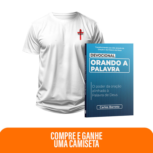 Kit Expressão da Palavra | Devocional Orando a Palavra + Camiseta Cristã Masculina - Eu me rendo