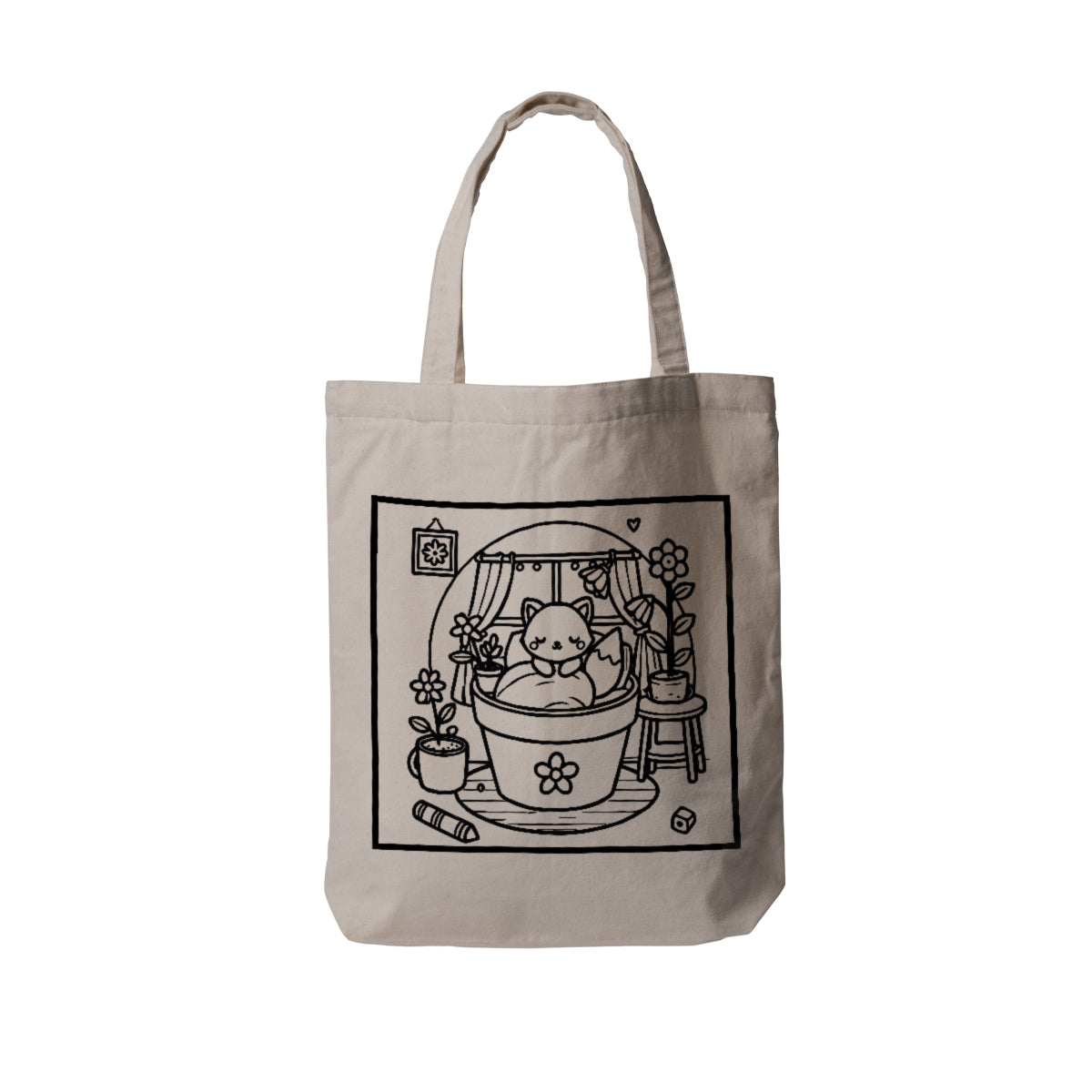 Kit Fé em Cores: Ecobag + Livro para Colorir - Cozy Puppies
