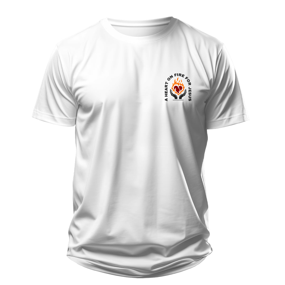 Kit Fé que Reina | Devocional Orando a Palavra + Camiseta Cristã Masculina - Coração em chamas