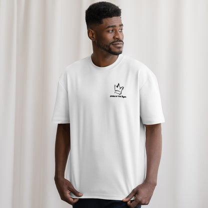 Camiseta Cristã Masculina | Ele é o rei | Branca