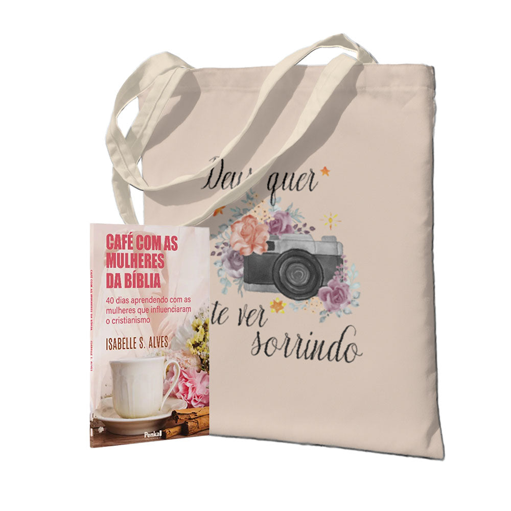 Kit Lições de Fé: Café com as Mulheres da Bíblia |+ Ecobag Deus Quer Te Ver Sorrindo