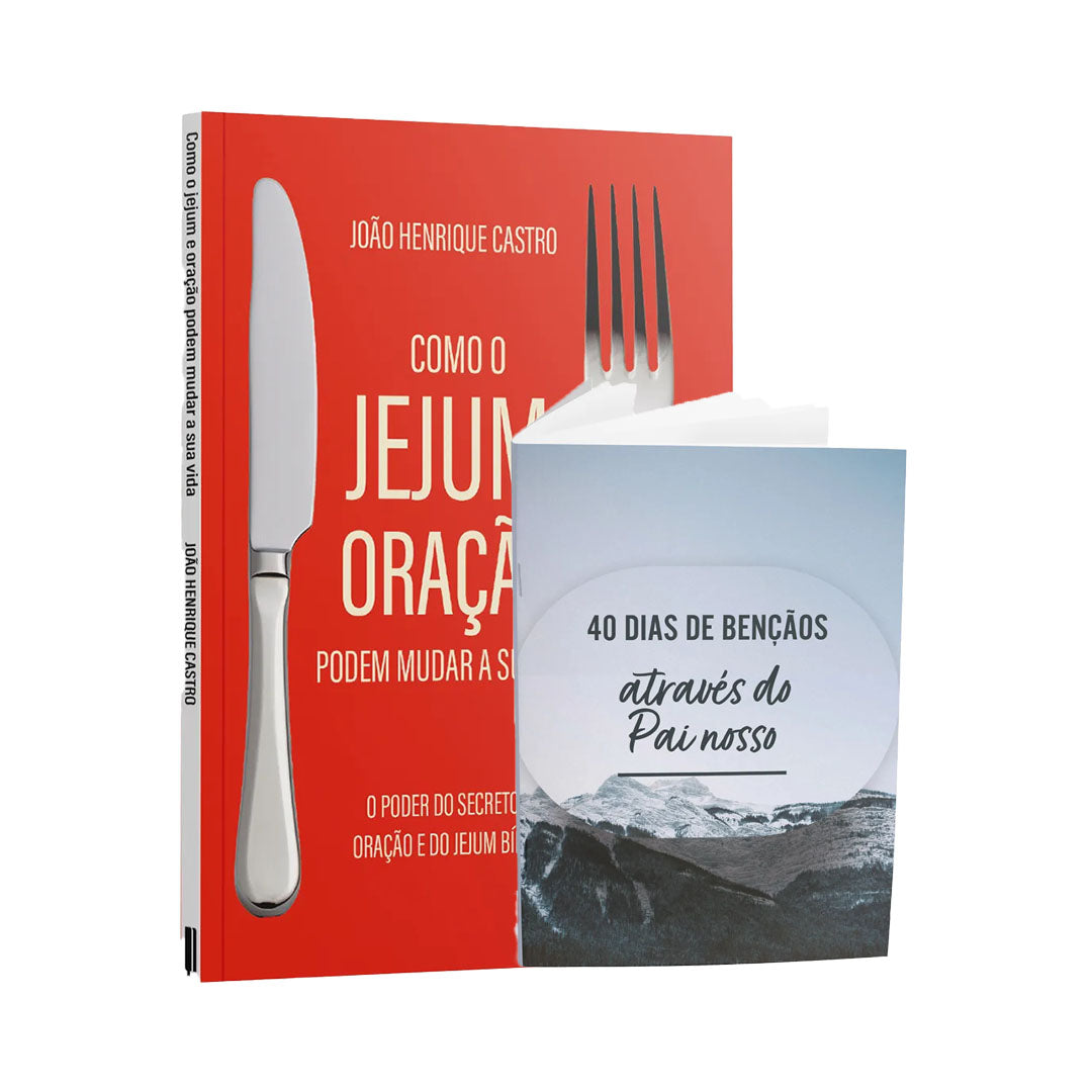 Kit Livro + Livreto - Como o Jejum e Oração podem mudar a sua vida + Livreto 40 Dias de Bençãos com Pai Nosso