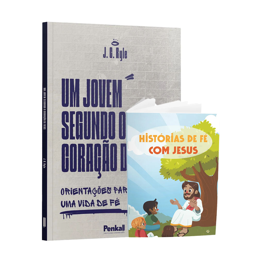 Kit Livro + Livreto - Um Jovem Segundo o Coração de Deus + Livreto Histórias de Fé com Jesus