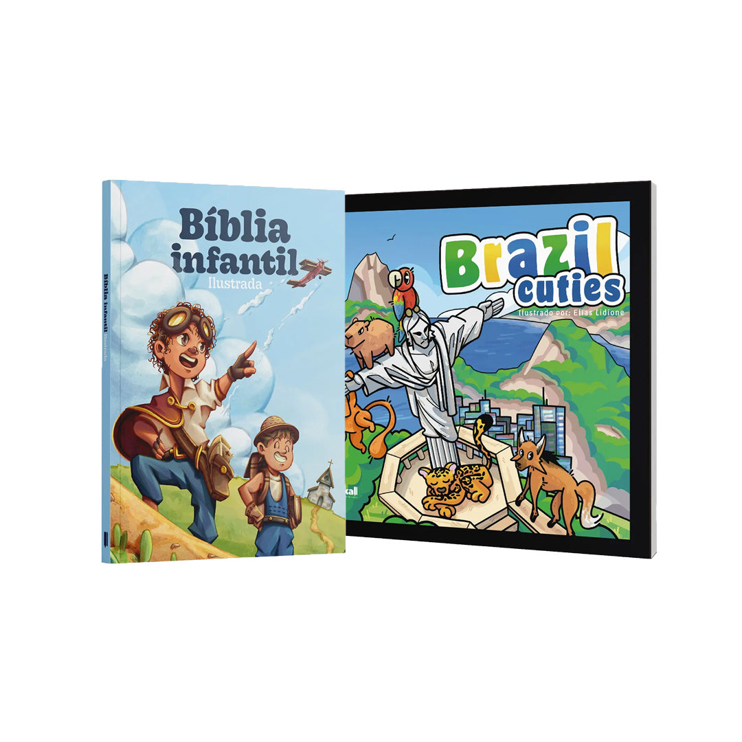 Kit Minhas Primeiras Lições com Cores | Brazil Cuties - Livro para Colorir + Bíblia Infantil Mensageiros